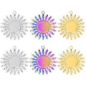 304 Stainless Steel Pendants, Sun Charm