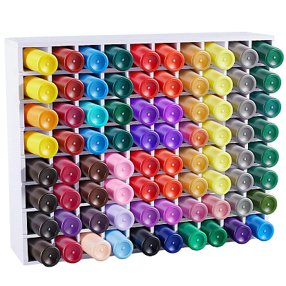 80 Сетчатые органайзеры для пигментов из ПВХ и дерева, подставки, демонстрационные стеллажи, прямоугольные