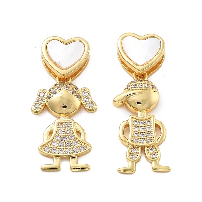 Настоящие 18 k позолоченные латунные подвески с микропаве и кубическим цирконием, без кадмия, без никеля и без свинца, с оболочкой, шармы в форме человека 