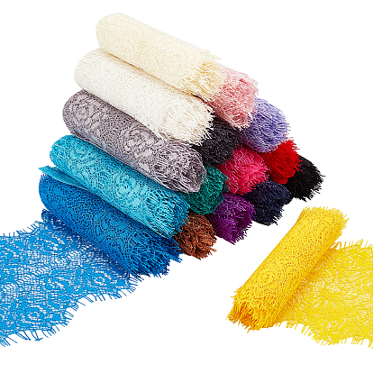 16m 16 colores ribete de encaje no elástico, cinta de poliéster para hacer joyas