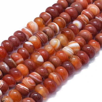 Natural Carnelian Beads Strands, Dyed & Heated, Rondelle