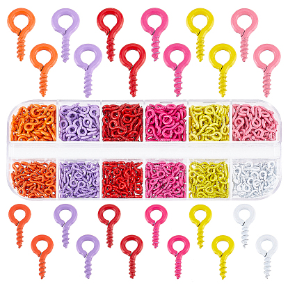 720 шт. 12 стиль окрашенный распылением железный винт с проушиной штифт колышек поручни, за половину пробурено бисера, без кадмия, без никеля и без свинца