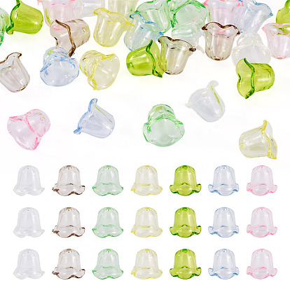 28шт. 7 цветные акриловые колпачки для бусин для изготовления ветряных колокольчиков, мульти-лепесток цветка