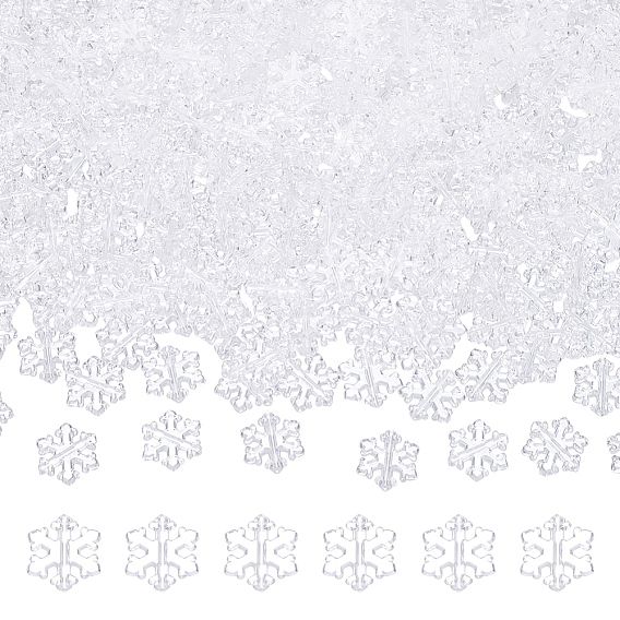 600 шт прозрачные акриловые бусины, снежинка