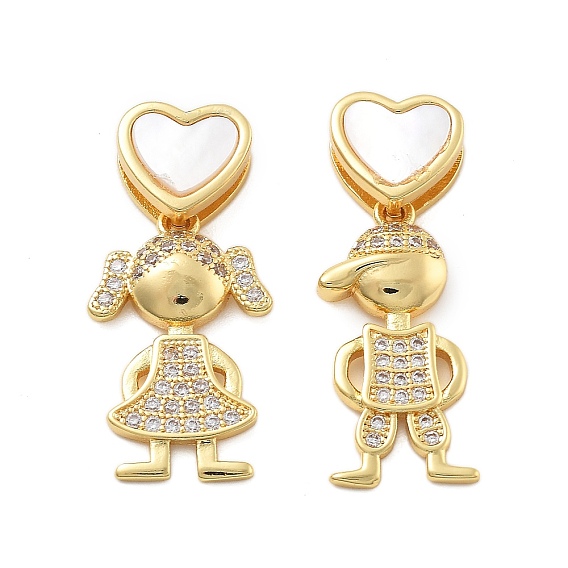 Настоящие 18 k позолоченные латунные подвески с микропаве и кубическим цирконием, без кадмия, без никеля и без свинца, с оболочкой, шармы в форме человека 