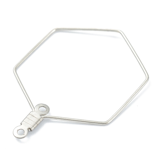 316 Stainless Steel Earring Findings, Hexagon