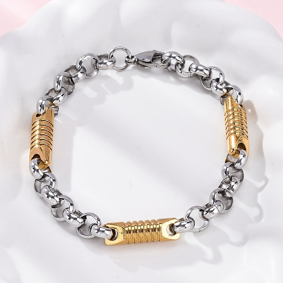 201 цепи браслеты из нержавеющей стали Роло, с 304 нержавеющей стали застежки