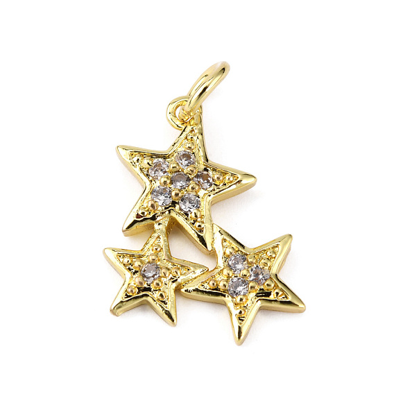 Латунные микропаве прозрачные подвески с фианитом, с целью перехода в кольце, звезда