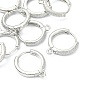 Pendientes de aro de latón con microincrustaciones de circonita cúbica transparente de Shegrace, Sin cadmio, níquel ni plomo, con lazo.