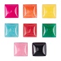 Natural White Jade Cabochons, Dyed, Square