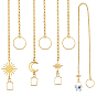 9шт 3 стиль латунные и нержавеющие стальные подвесные украшения, ловцы солнца, с железными цепочками