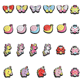 92 шт 23 стили кабошоны из непрозрачной смолы, бабочка, единорог и улитка, разнообразные