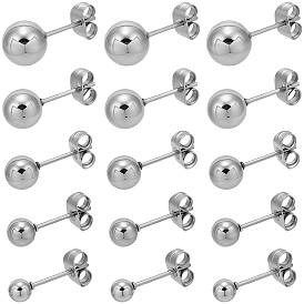 50 шт. 5 стилей 201 серьги-гвоздики из нержавеющей стали, гипоаллергенные серьги, с 316 хирургическими штифтами из нержавеющей стали