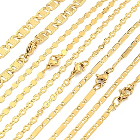 Ion Plating(IP) 201 Stainless Steel Mariner Link Chain Necklaces