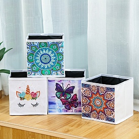 DIY Diamond Painting Storage Box Kits, with Resin Rhinestones, Diamond Sticky Pen, Tray Plate and Glue Clay