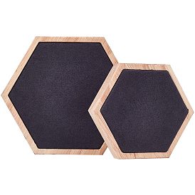 Вуд ювелирные изделия дисплеев, с искусственной замши, шестиугольник