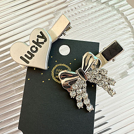 y2k niche design rhinestone butterfly duckbill clip sweet cool girl side bangs clip hair clip
