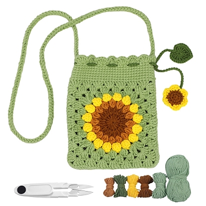 DIY Crochet Storage Bag Kits, including Polyester Yarn