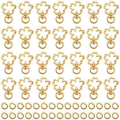 50 сумки с поворотными застежками из сплава, застежки-защелки для шнурков с открытыми кольцами для прыжков