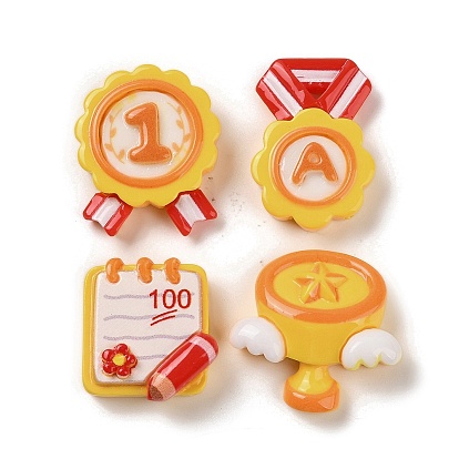 Кабошоны из непрозрачной смолы для декодирования ко Дню учителя, значок/номер 1/тестовая бумага/штамп со звездой