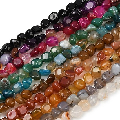 Природный агат бисер нитей, окрашенная и подогревом, упавший камень, самородки