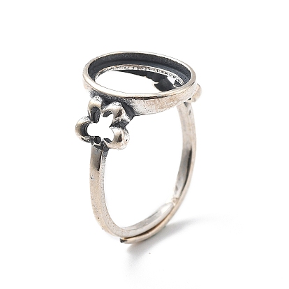 Регулируемые 925 элементы из стерлингового серебра, Настройки колодки кольцо, цветок и овал