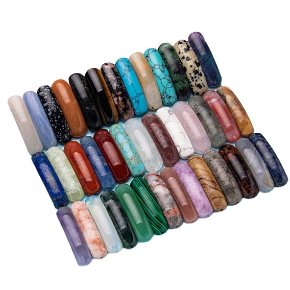 Изогнутые прямоугольные звенья из натурального драгоценного камня, подвески-соединители моста