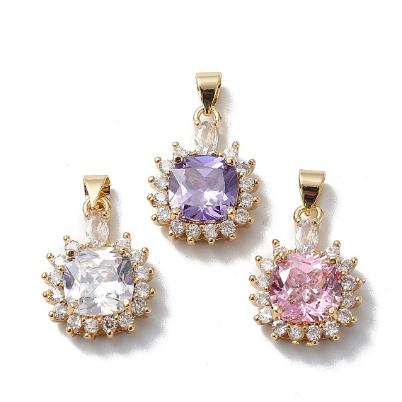 Стойки обшивки латунь кубического циркония подвески, долговечный, без кадмия и без свинца, реальный 18 k позолоченный, цветочный шарм