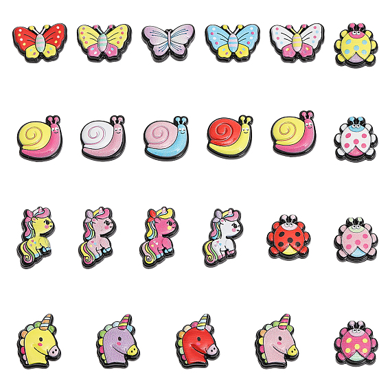 92 шт 23 стили кабошоны из непрозрачной смолы, бабочка, единорог и улитка, разнообразные