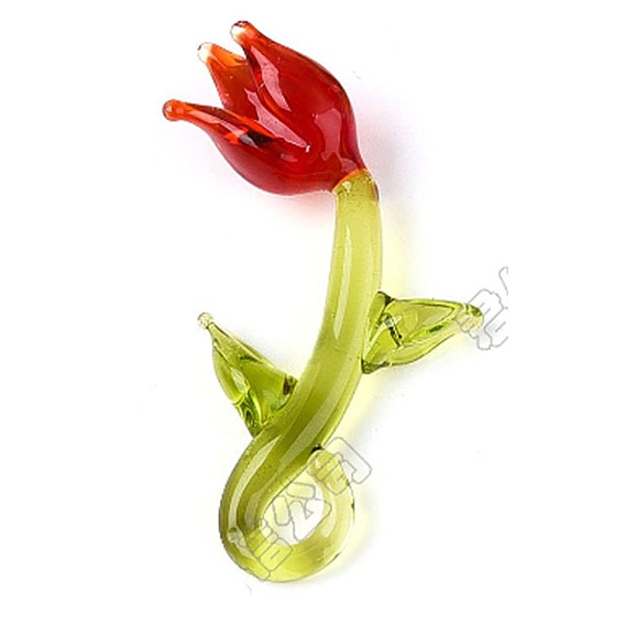 Подвески лэмпворк ручной работы, тюльпан очарование