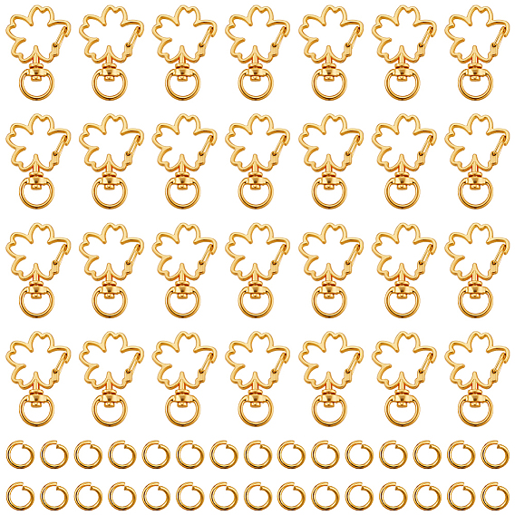 50 сумки с поворотными застежками из сплава, застежки-защелки для шнурков с открытыми кольцами для прыжков