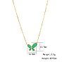 Synthetic Malachite Butterfly Pendant Necklace with Titanium Steel Chains