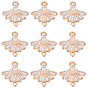 10шт. латунные подвески-соединители с прозрачным кубическим цирконием, фан-ссылки