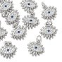 Colgantes de latón con circonitas cúbicas de Shegrace, Encantos de los ojos, sin cadmio, plomo, níquel, azul marino