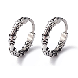 316 Stainless Steel Thorns Hoop Earrings for Men Women