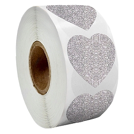 Heart Self-Adhesive Paper Label Stickers Rolls, Gift Tag Sealing Sticker, for Party Presents Decoration