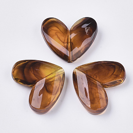 Transparent Acrylic Beads, Imitation Gemstone, Heart