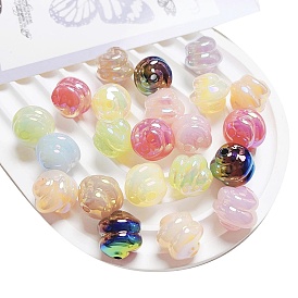 10 Pcs UV Plated Luminous Acrylic Beads. Glow in the Dark, Spiral Round