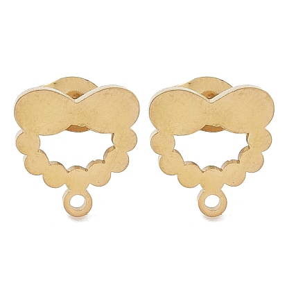 Ионное покрытие бантом (IP) 304 фурнитура для сережек-гвоздиков из нержавеющей стали, с петлей