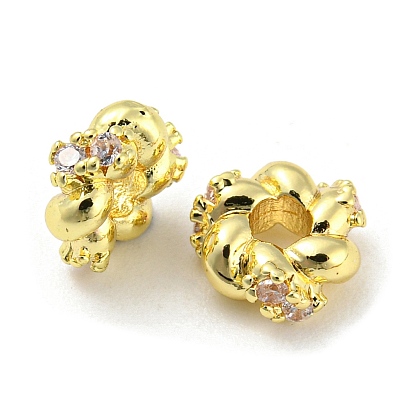 Латунные микро проложить кубического циркония бусы, долговечный, без свинца и без кадмия, твист