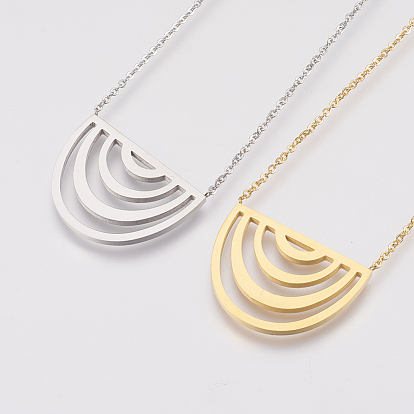 304 de acero inoxidable collares pendientes, semicírculo