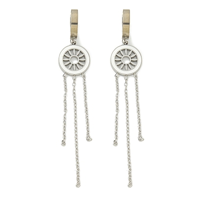 Серьги из 304 нержавеющей стали, с эмалью, плоско-круглые