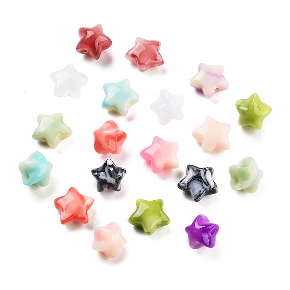 Непрозрачные акриловые бусины, имитация драгоценных камней, звезда