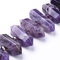 Natürlichen Amethyst Perlen Stränge, mit Glasperlen, facettiert, doppelter Endpunkt