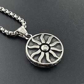 Винтажное ожерелье с подвеской в виде подсолнуха в стиле панк 304 мужские аксессуары из нержавеющей стали