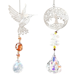 Подвесные украшения из сплава, стеклянные ловцы солнца для украшения окон на открытом воздухе в саду