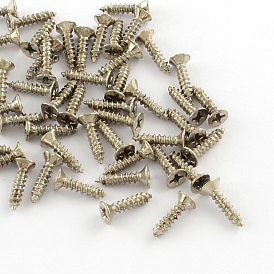 Iron Screws Findings, Pin: 2.5mm, 10x4mm, about 1940pcs/500g