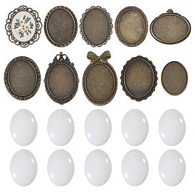 Наборы для самостоятельного изготовления овальных брошей из цинкового сплава