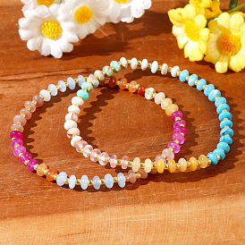 Браслеты-бусины-рондель в стиле бохо, составные браслеты для женщин, с натуральным смешанным драгоценным камнем