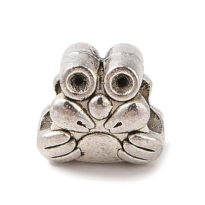 Tibetan Style Alloy European Beads, Rhinestone Settings, Lead Free & Cadmium Free, Crab